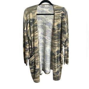 Texas True Threads Camo Open-Front Cardigan Sweater - Olive Camo